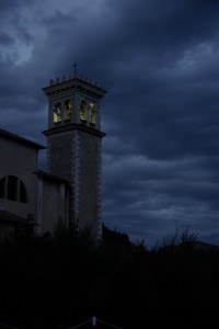 Campanile Chiesa Toscolano in notturna