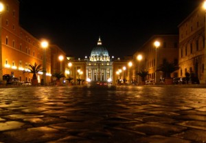 Via della Conciliazione  e  San Pietro   di  Notte