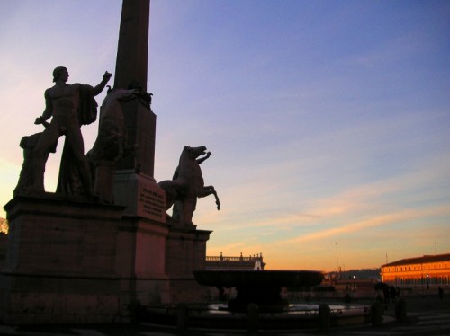 Roma - Un tramonto per i Dioscuri.
