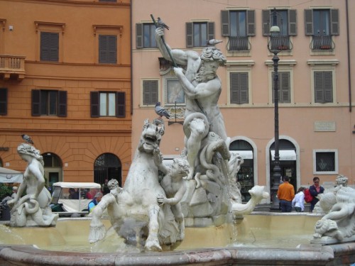 Roma - Particolare del "Nettuno" in Piazza Navona