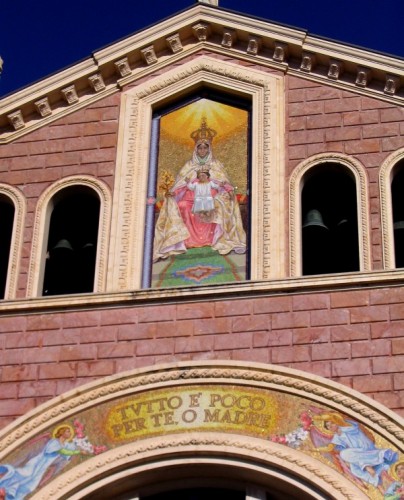 Tripi - Particolare Facciata Santuario Madonna di Tindari
