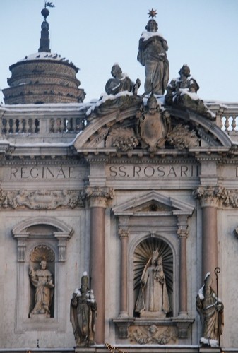 Fontanellato - Il Santuario - Particolare della facciata e campanile