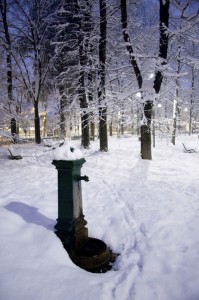 fontanella sotto la neve