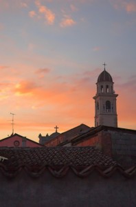 tramonto sul campanile