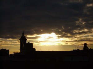 Tramonto sulla chiesa di S. Maria