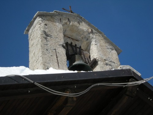 Sestriere - particolare del campanile della chiesetta Visitazione di Maria Vergine a Sestriere Borgata
