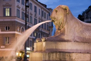 Particolare della Fontana dell’obelisco a Piazza del Popolo - Roma -