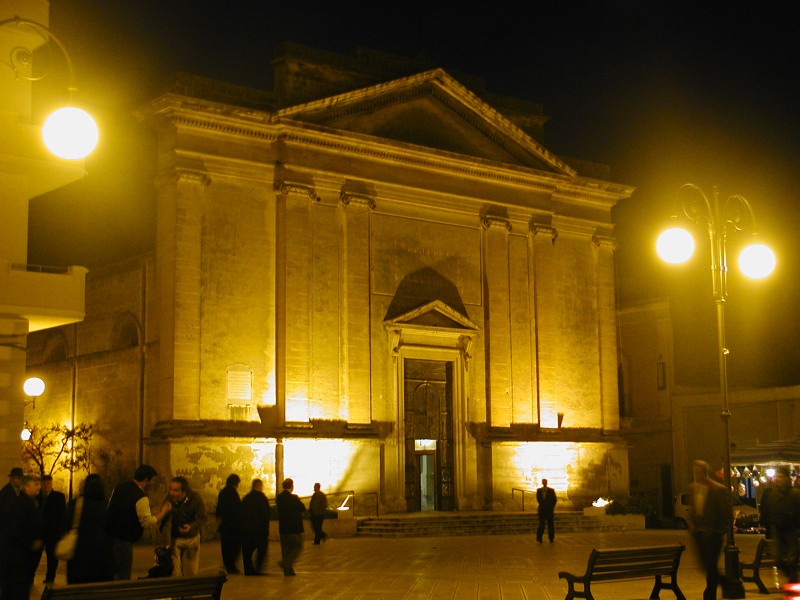 ''Duomo e piazza di notte'' - San Pancrazio Salentino