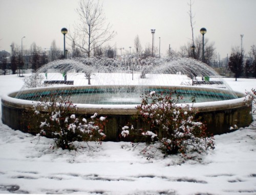 Milano - Fontana nell'ultima neve Milano - Fontana nell'ultima neve