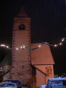 San Floriano sotto la nevicata
