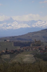 Panorama o Castello? Vista su Grinzane Cavour e Monviso