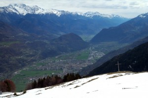 La valle con la città di Morbegno dall’Alpe Tagliata