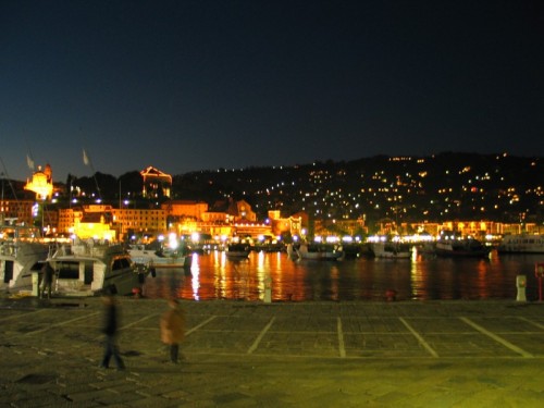 Santa Margherita Ligure - santa margherita in notturna dal porto