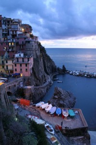 Manarola, crepuscolo d’inverno