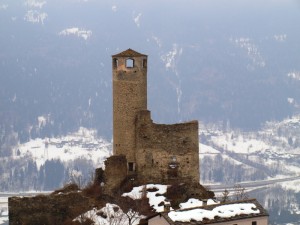 castello di chatelard sotto la neve