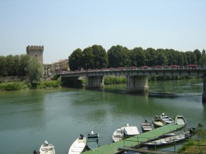 Ponte sull’Adda a Pizzighettone con torre di Francesco I