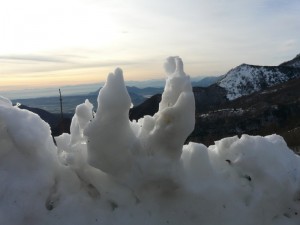 “Le corna di neve”. Panorama invernale da Mompellato frazione di Rubiana.