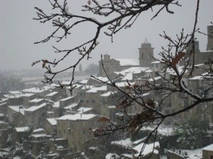 panorama sotto la neve