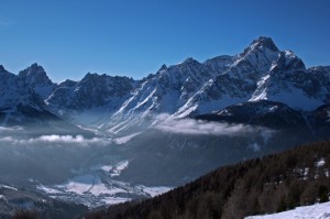 Dolomiti di Sesto e vista sul paese