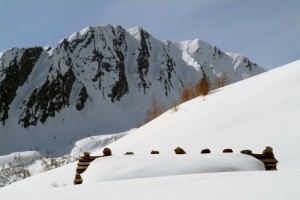 Baita nella neve all’Alpe Arcoglio Superiore