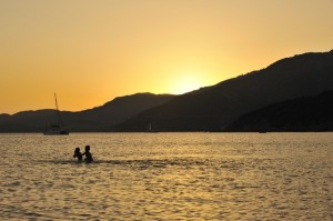 Tramonto sulla spiaggia