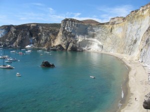 Veduta della spiaggia di Ponza