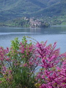 Colle di Tora che si allunga sul lago del Turano