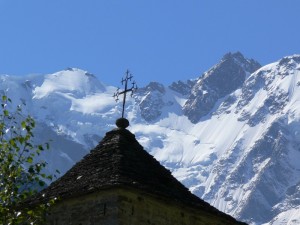 I seracchi sotto le Punte ZUMSTEIN e DOFOUR.