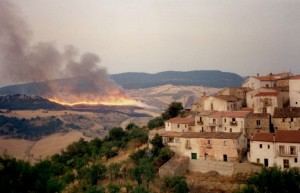 Incendio visto da Trivigno