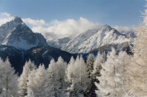 I monti innevati della Val Pusteria