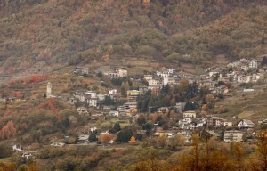 Il paese di Castione Andevenno in Valtellina