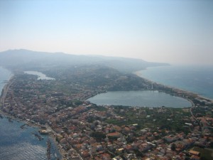 Ganzirri, lago grande e lago piccolo dal Pilone