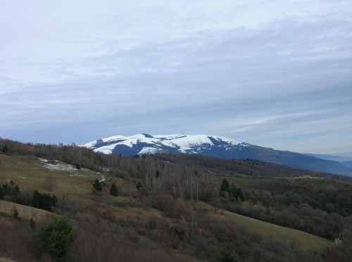 Cavaso del Tomba - Monte Tomba, sullo sfondo Monte Cesen innevato