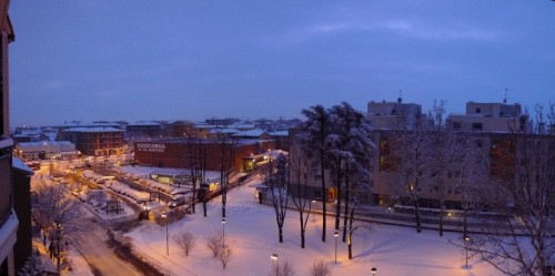 Piacenza - Alba innevata sulla città