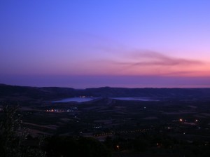 Crepuscolo sul lago Arancio