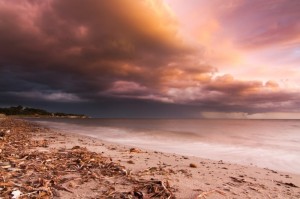Nuvole minacciose sul Golfo di Cagliari