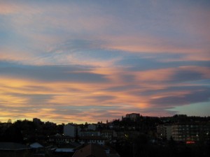 Tramonto sulla collina del castello