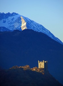 Castello di Ussel in un’alba d’inverno