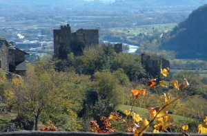 Le viti,il castello,la Dora Baltea.