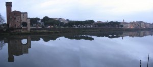 Panoramica del lungarno Simonelli in Pisa