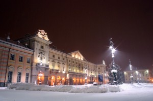 Notte di neve e luci