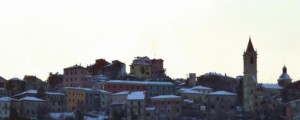 un soffio di neve su Vezzano Ligure