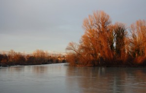 sole al tramonto sull’isonzo