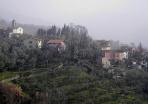 I primi fiocchi di neve, stamattina, a Iano