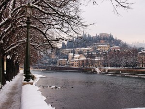 Passeggiando nella neve lungo l’Adige…