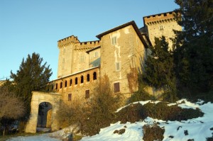 Il castello di Silvano d’Orba, innevato.