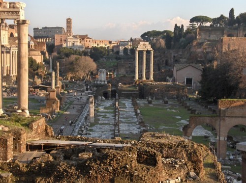 Roma - il colle Palatino dal Campidoglio