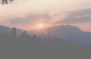 La torre di Goriano in un tramonto d’ agosto