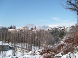 Centro storico di Pianezza innevato