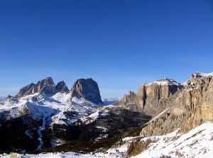 Dal Belvedere di Canazei vista sul Gruppo del Sassolungo e del Sella
